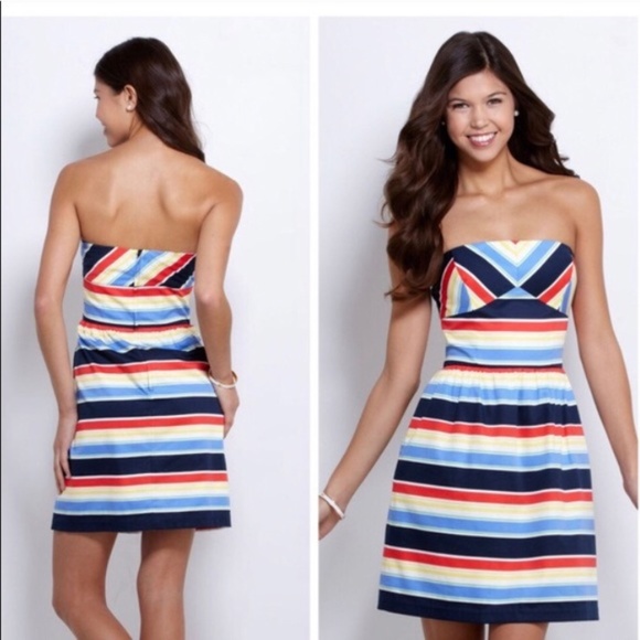 Vineyard Vines Strapless Stripe Dress with Pockets Size 0 - Picture 4 of 13